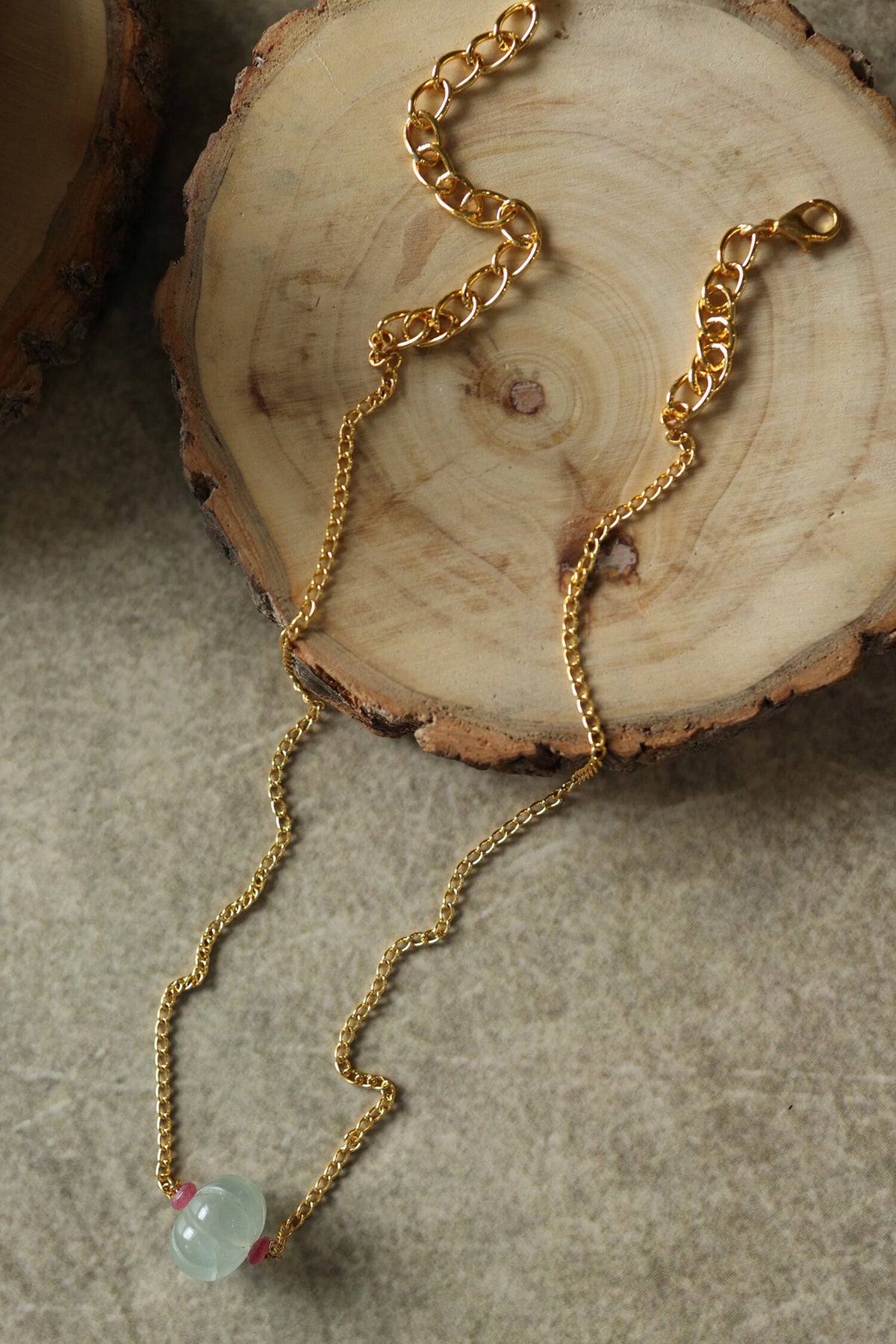 Fluorite Chain Pendant Necklace 
