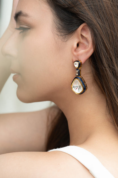 Polki Embellished Drop Earrings 