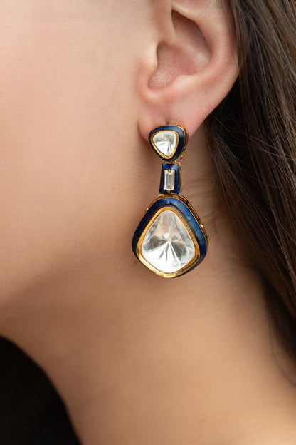 Polki Embellished Drop Earrings 
