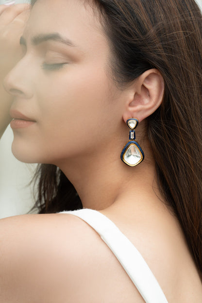 Polki Embellished Drop Earrings 