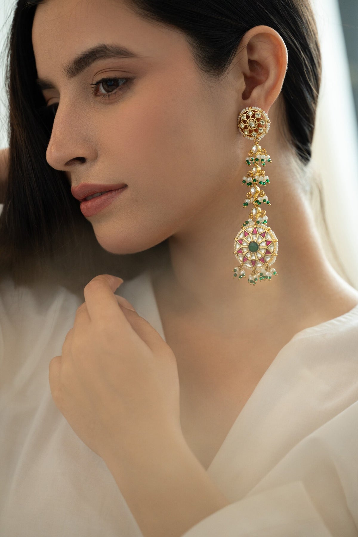 Kundan & Pearl Embellished Earrings 