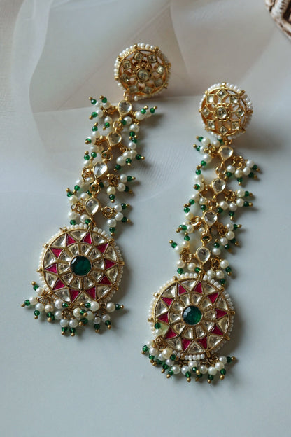 Kundan & Pearl Embellished Earrings 