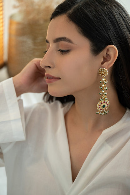 Kundan & Pearl Embellished Earrings 