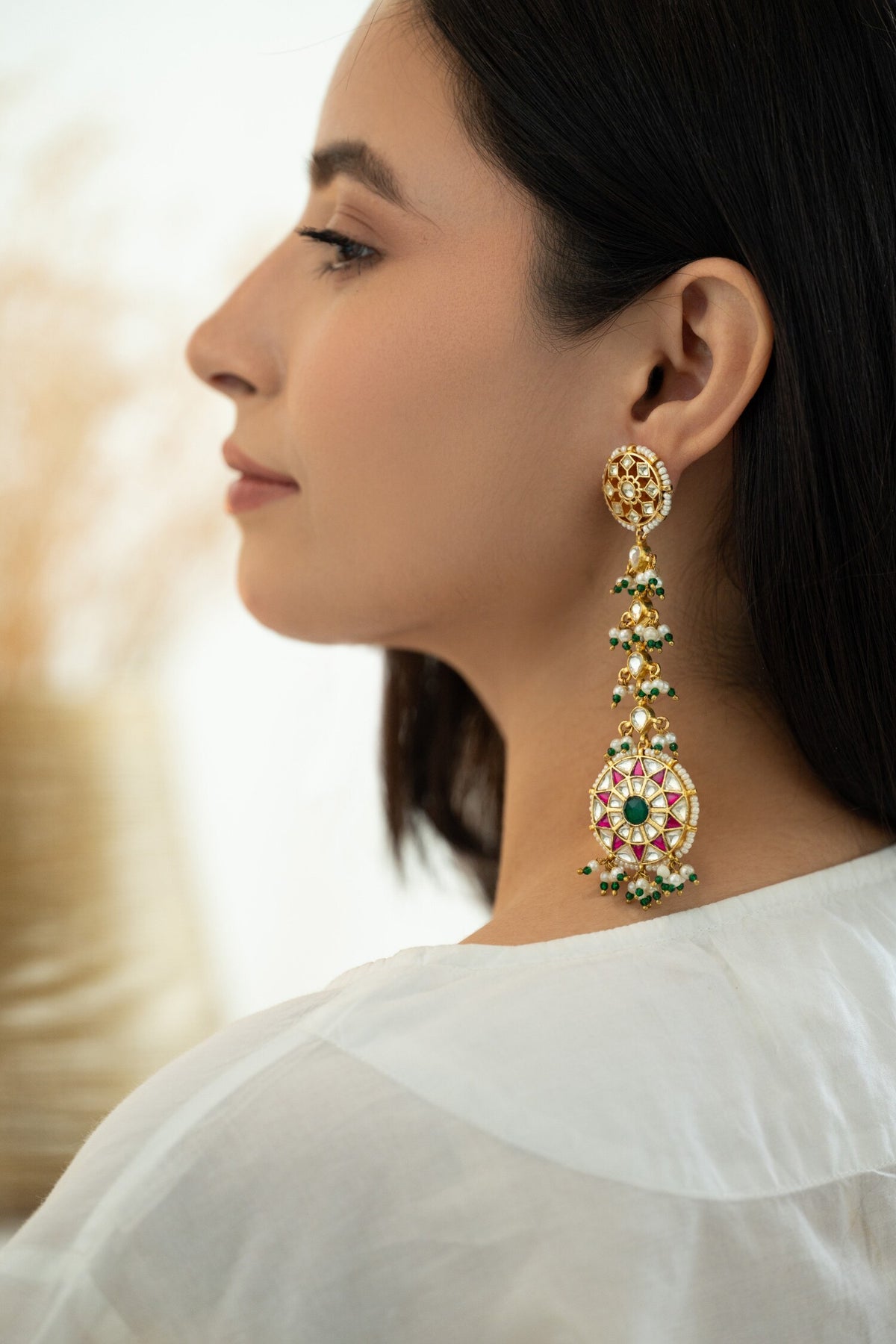 Kundan & Pearl Embellished Earrings 