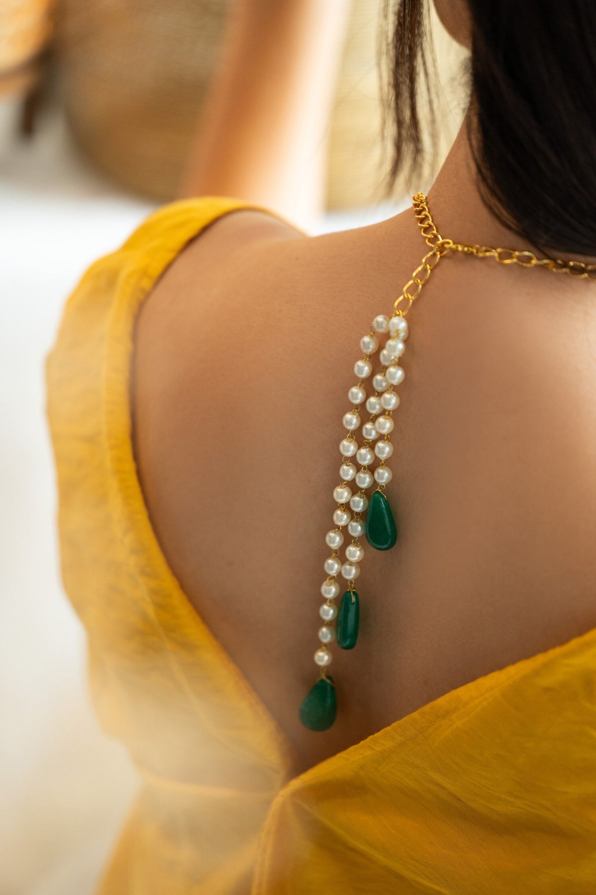 Pearl Embellished Multistrand Choker Necklace 
