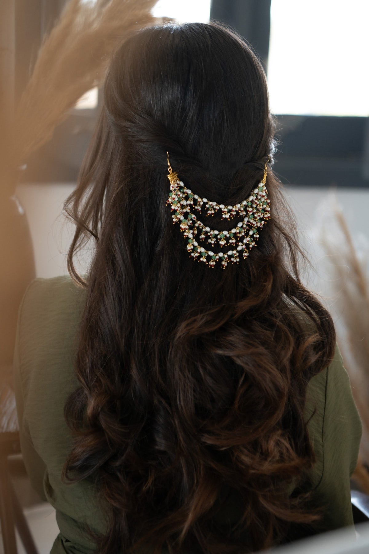 Pearl Embellished Braid Pin 