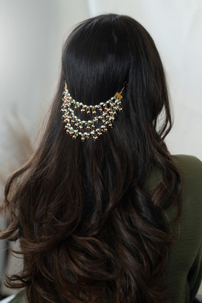 Pearl Embellished Braid Pin 