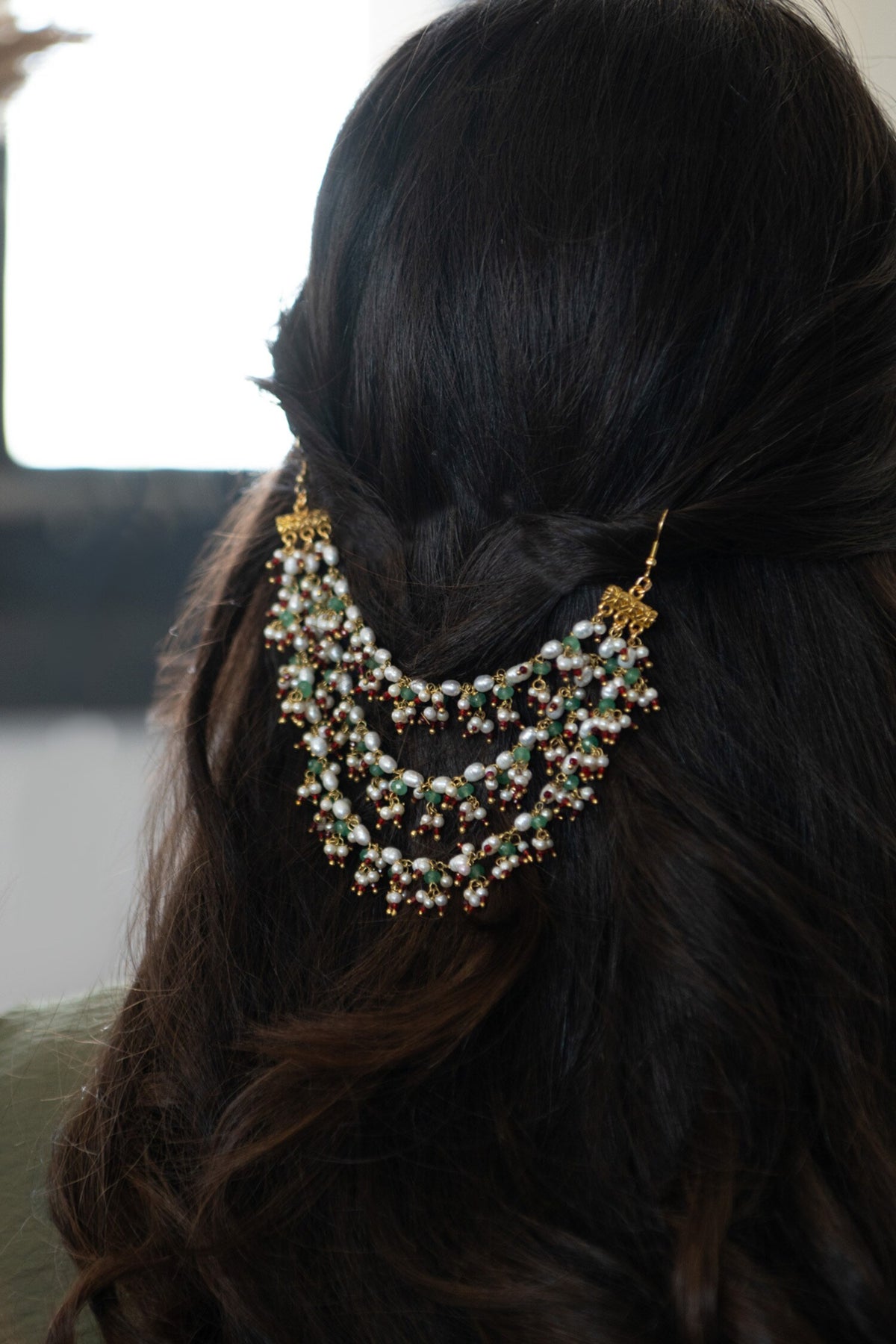 Pearl Embellished Braid Pin 