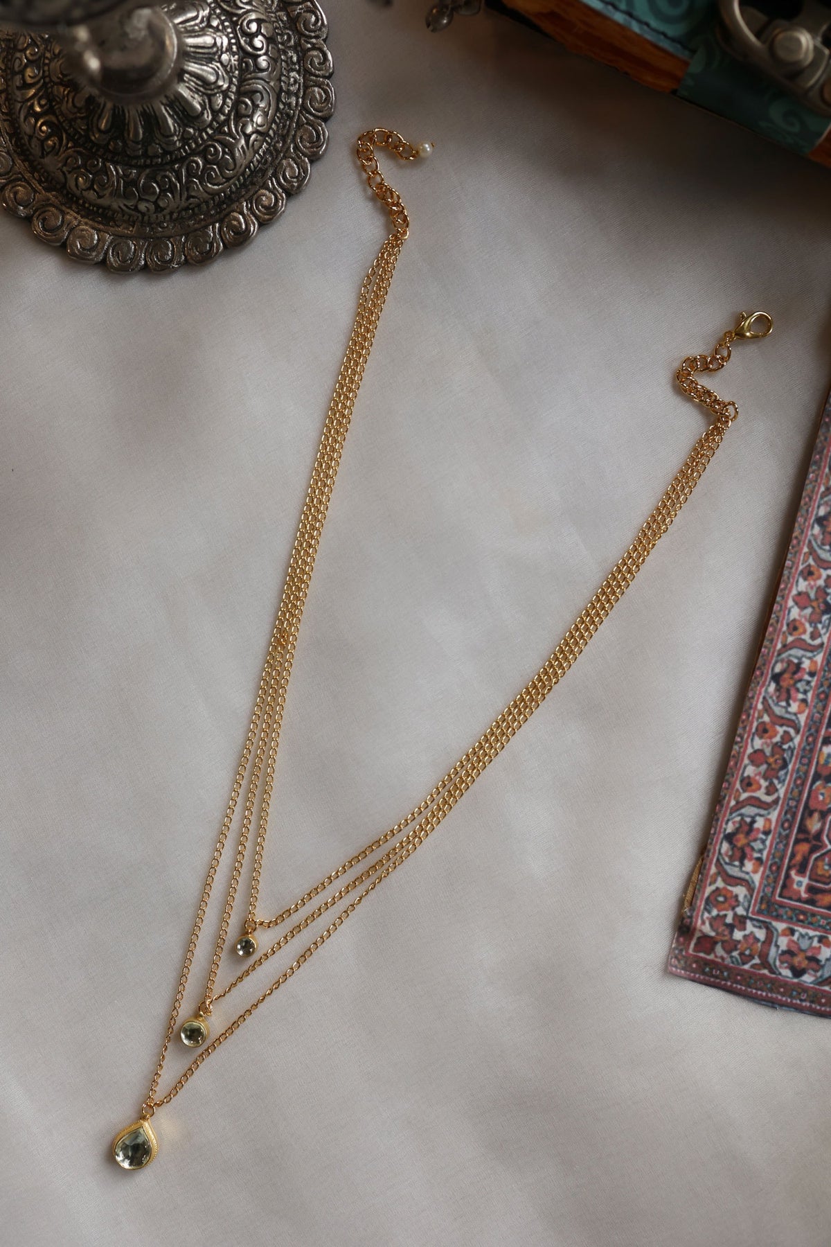 Kundan Embellished Layered Pendant Necklace 