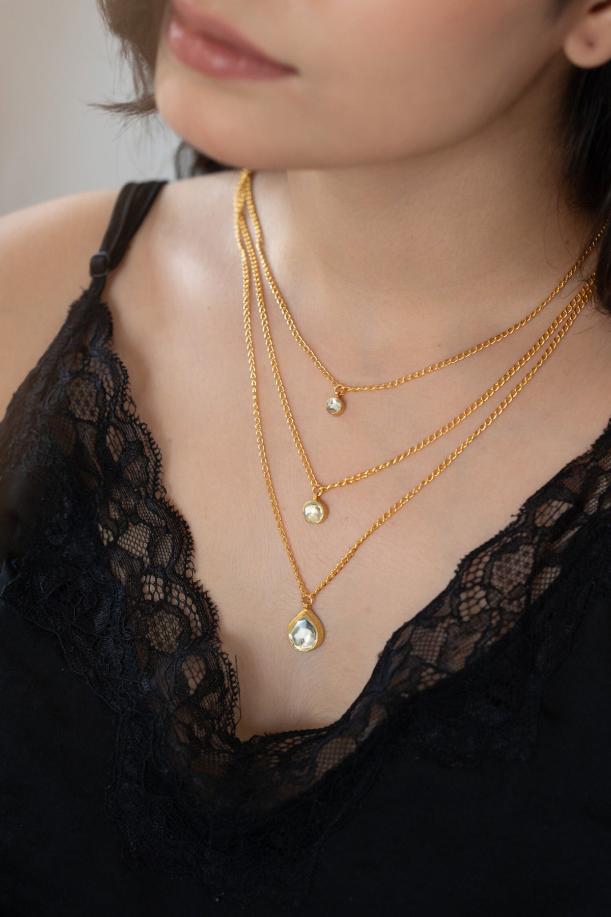 Kundan Embellished Layered Pendant Necklace 