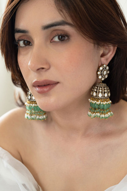 Polki Embellished Jhumkas 