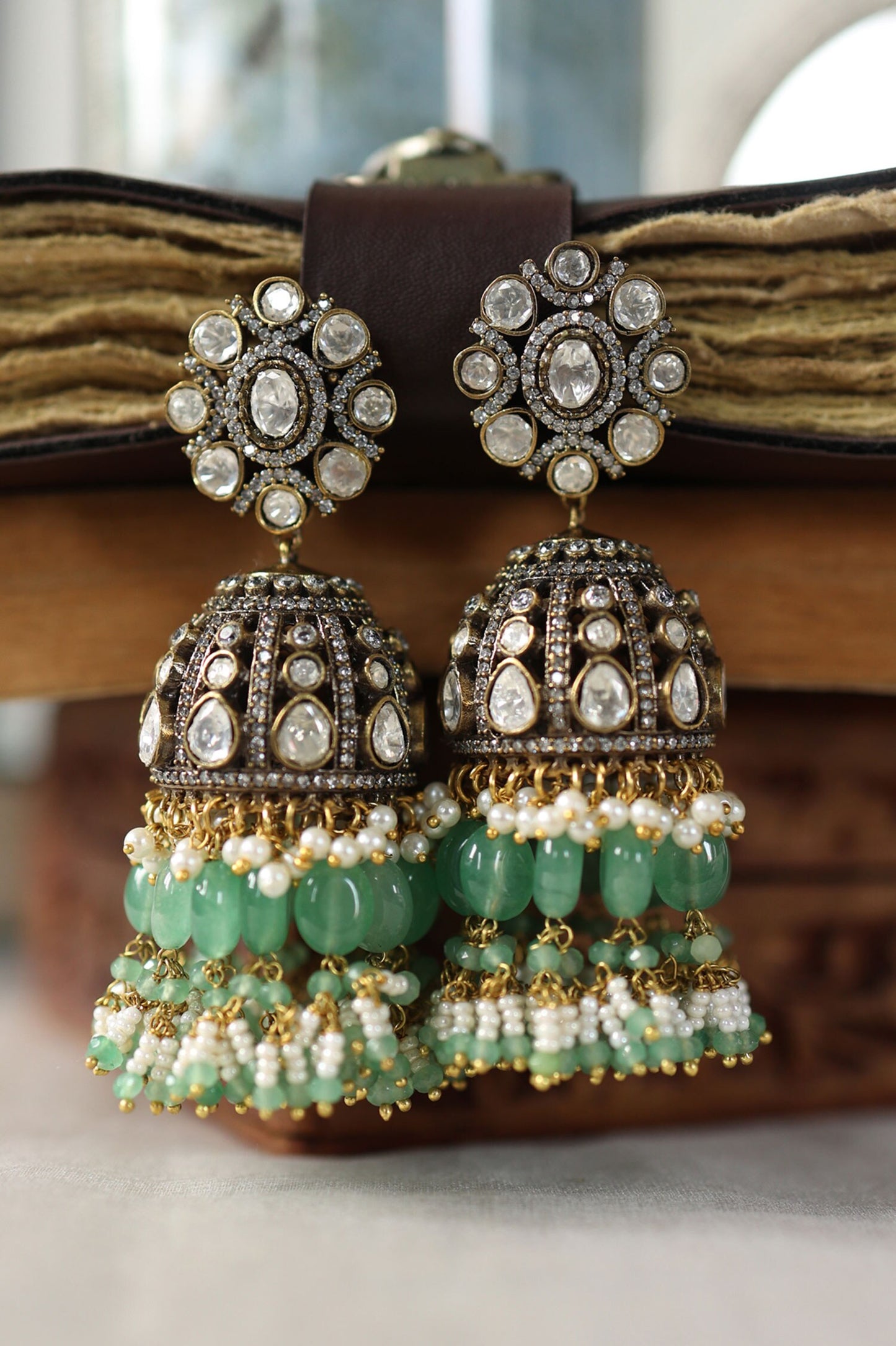 Polki Embellished Jhumkas 