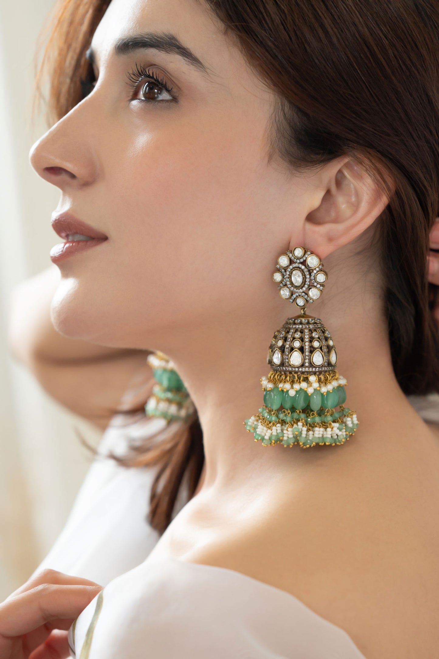 Polki Embellished Jhumkas 