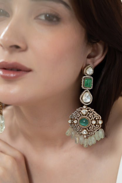 Victorian Polki Embellished Earrings 