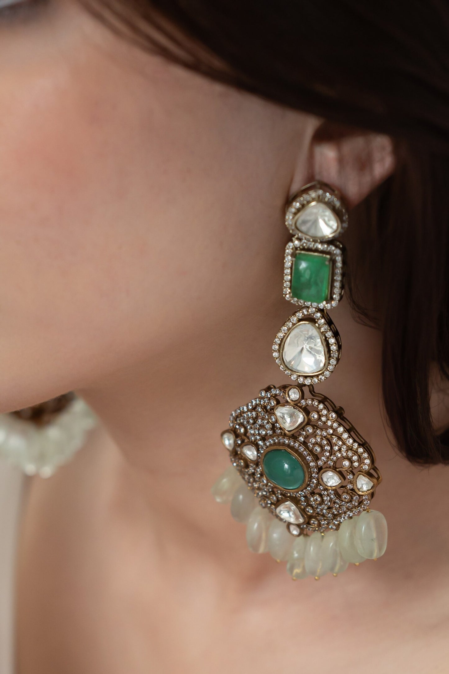 Victorian Polki Embellished Earrings 