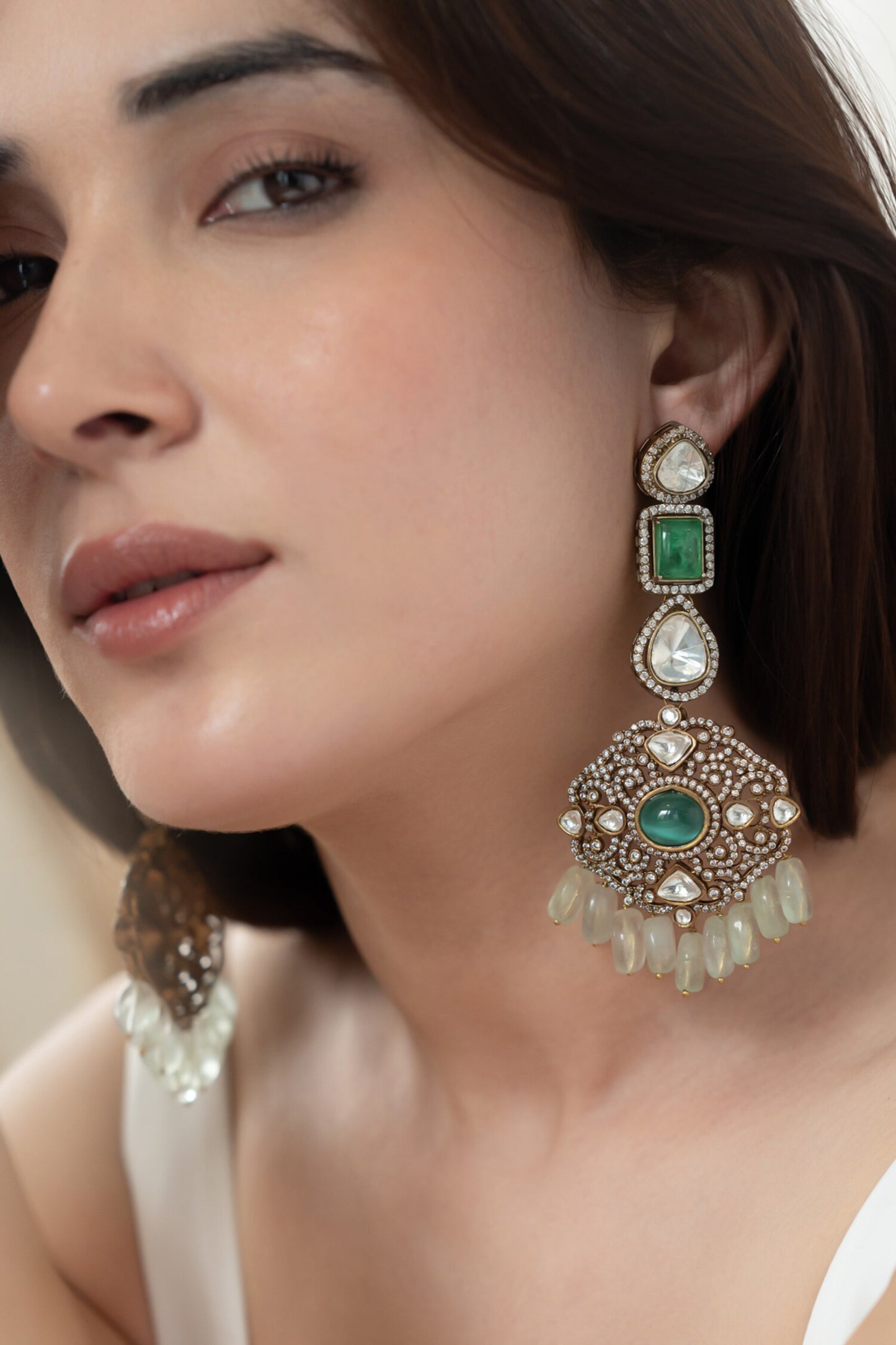 Victorian Polki Embellished Earrings 
