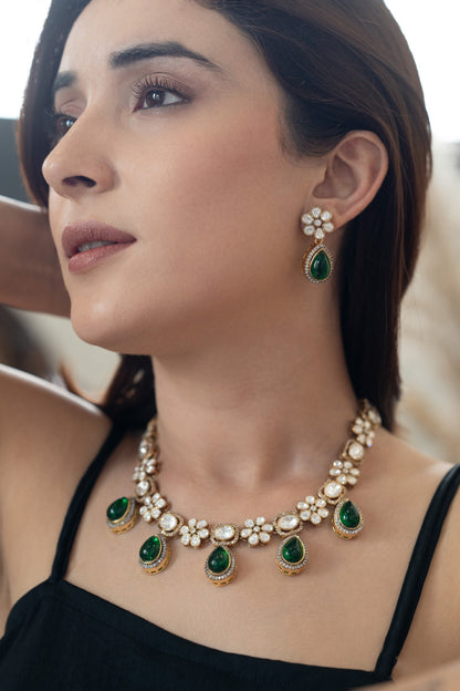 Polki Studded Necklace Set 