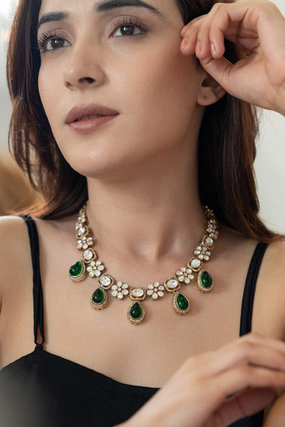 Polki Studded Necklace Set 