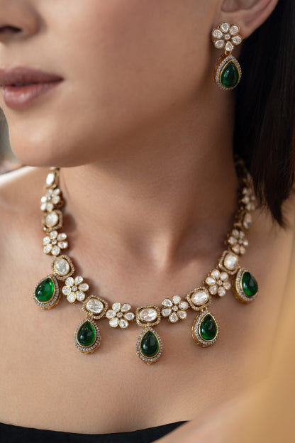 Polki Studded Necklace Set 