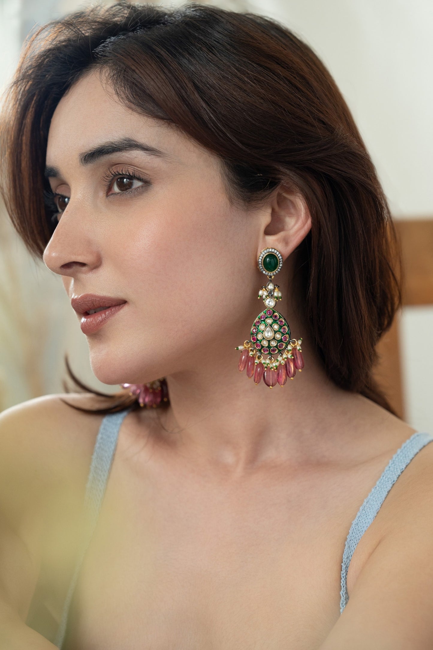 Victorian Polki Studded Earrings 