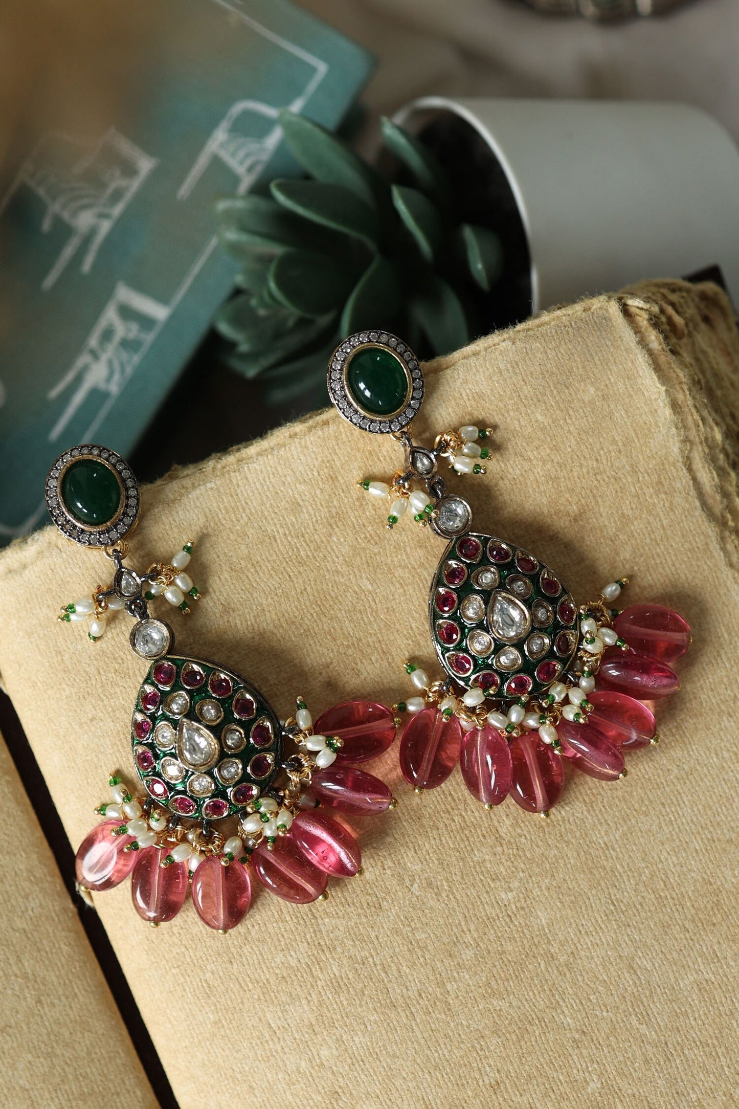 Victorian Polki Studded Earrings 