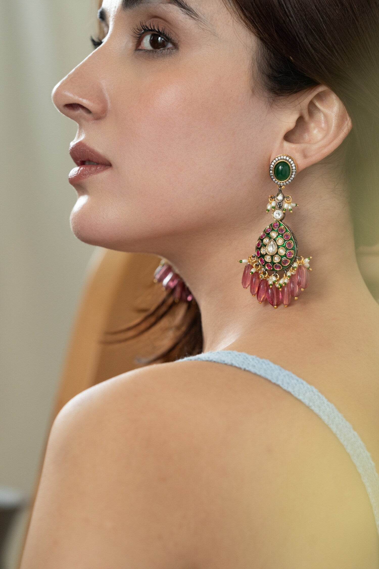 Victorian Polki Studded Earrings 