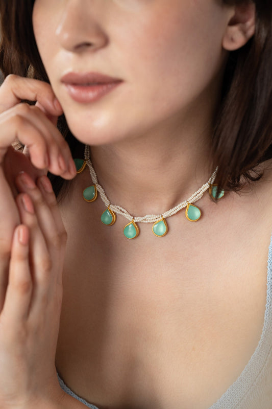 Pearl & Kundan Embellished Necklace 