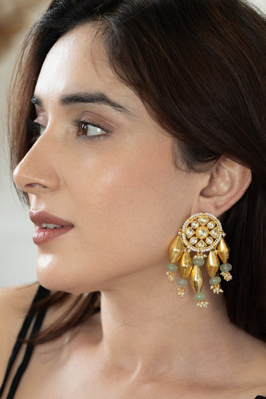 Onyx Stone Embellished Earrings 
