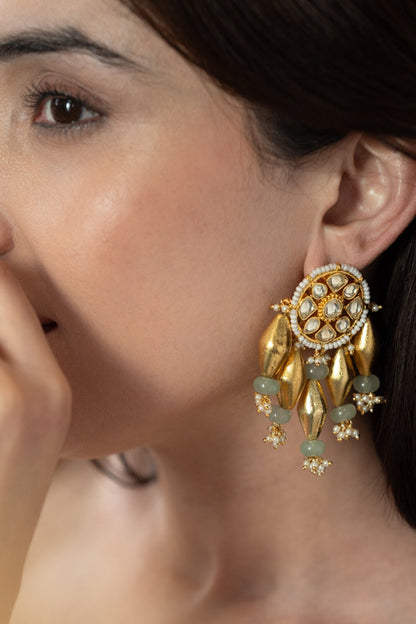 Onyx Stone Embellished Earrings 