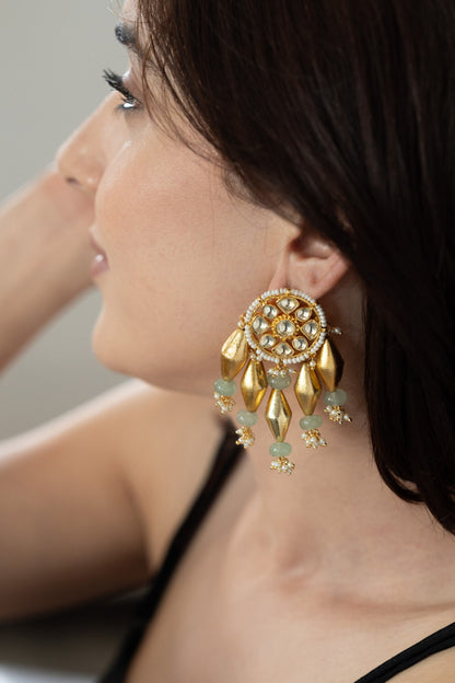 Onyx Stone Embellished Earrings 