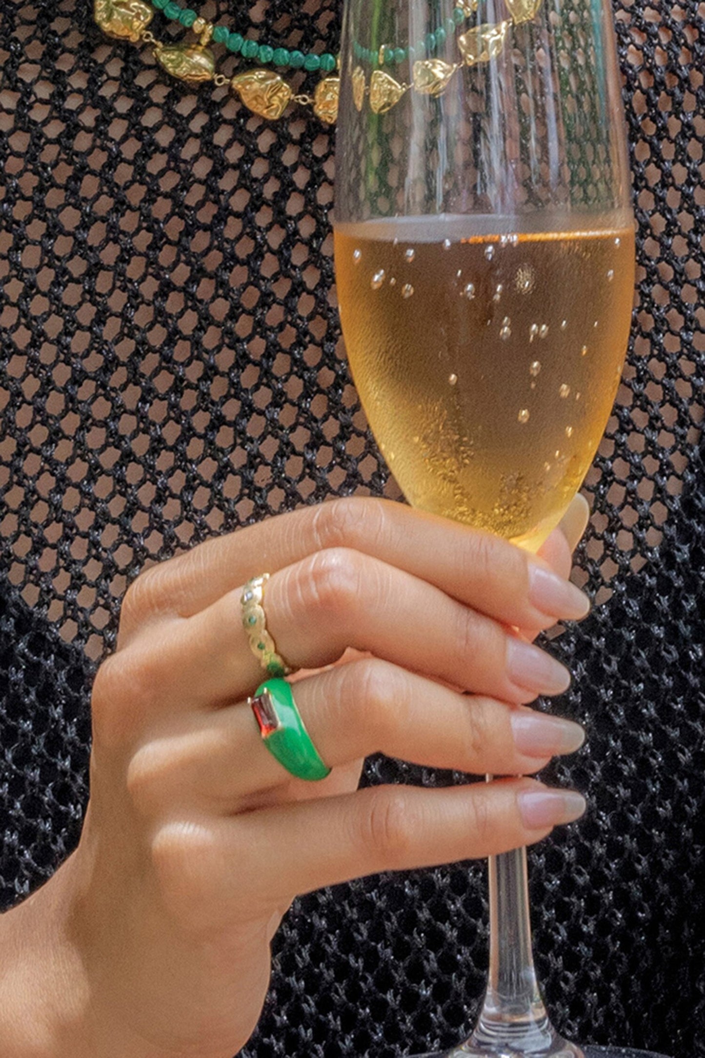Garnet Forest Embellished Ring 