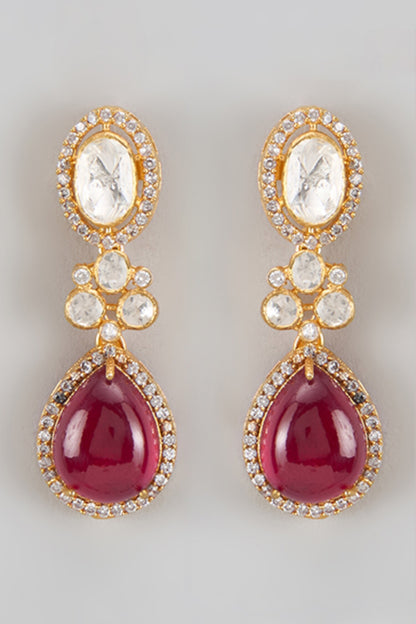 Semi Precious Stone Embellished Earrings 