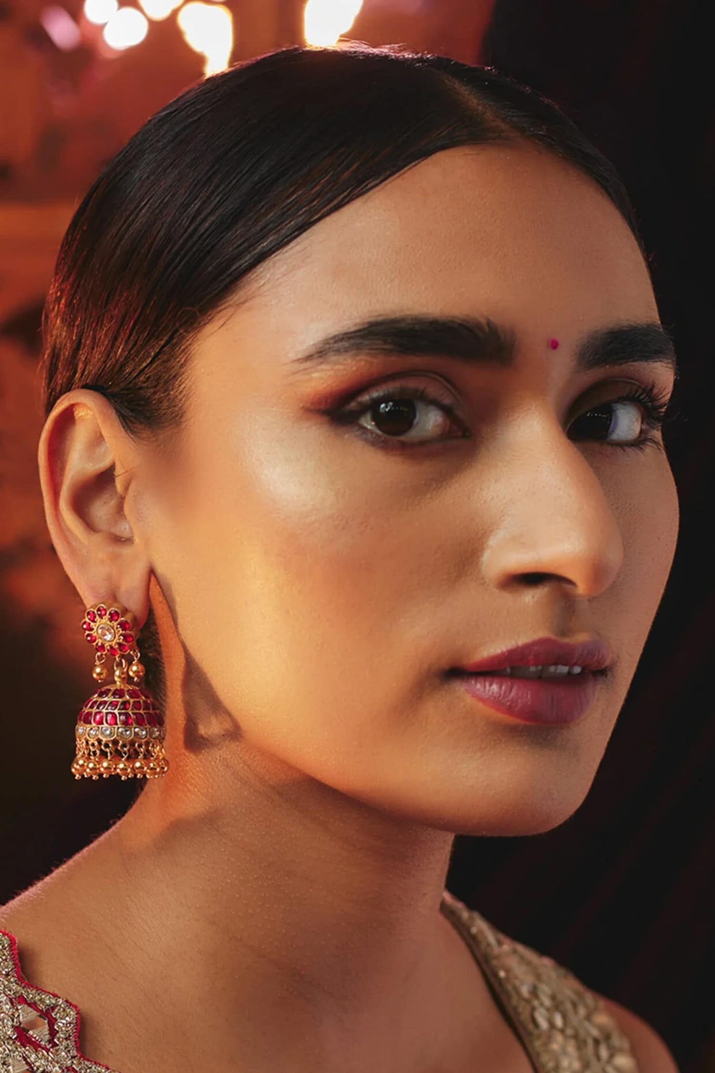 Kundan Embellished Jhumkas 