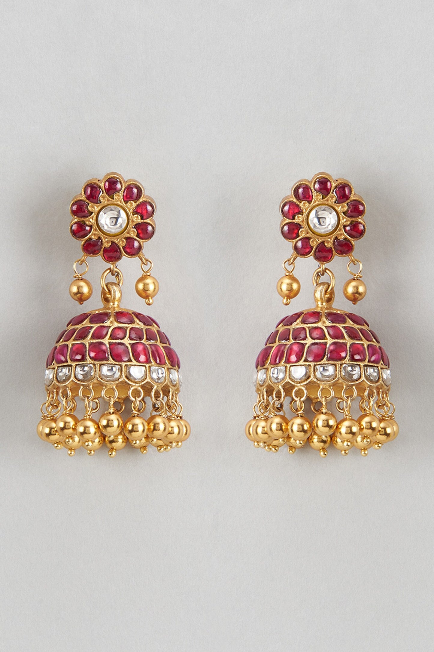 Kundan Embellished Jhumkas 