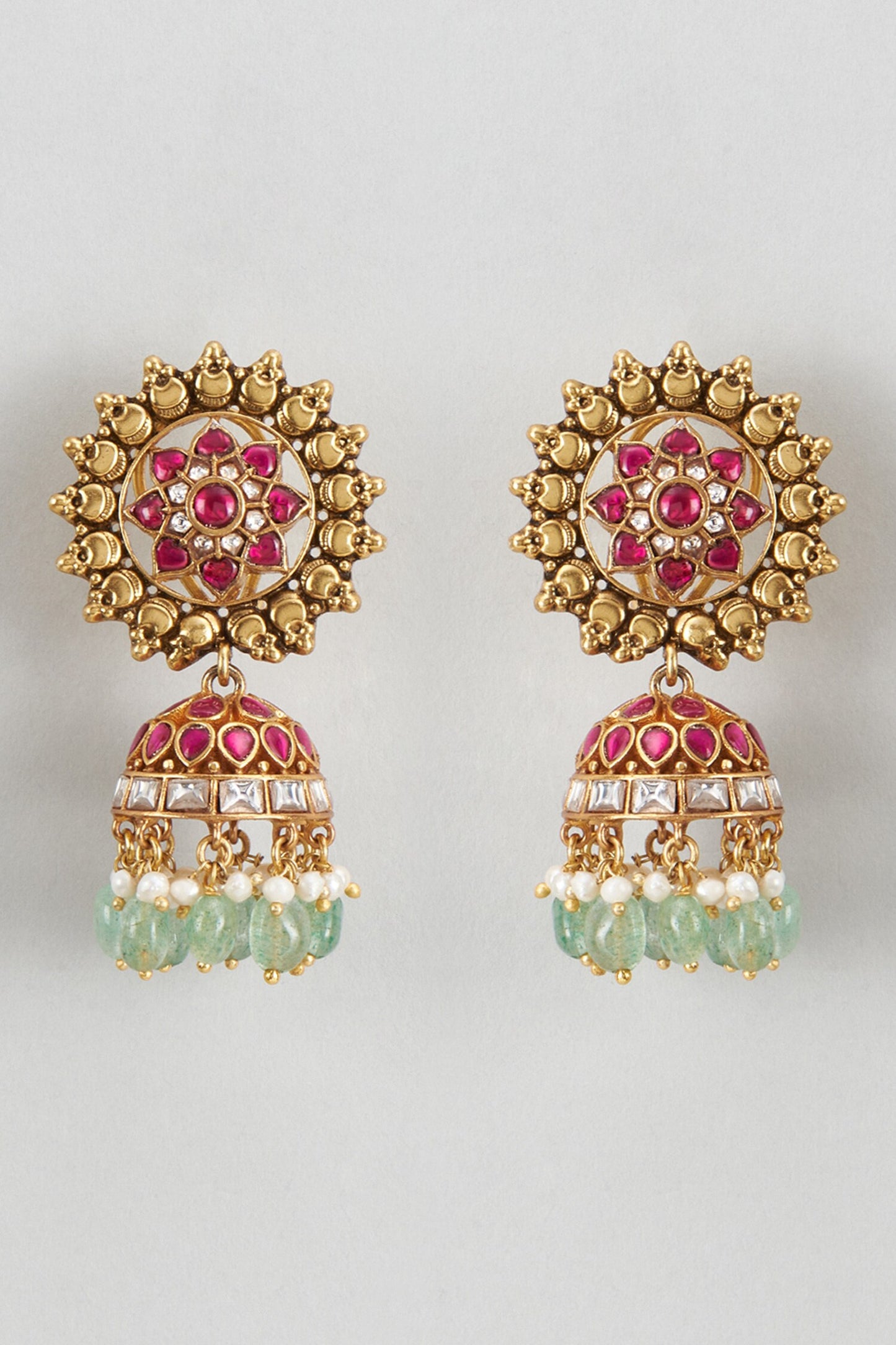 Kundan Stone Embellished Jhumkas 