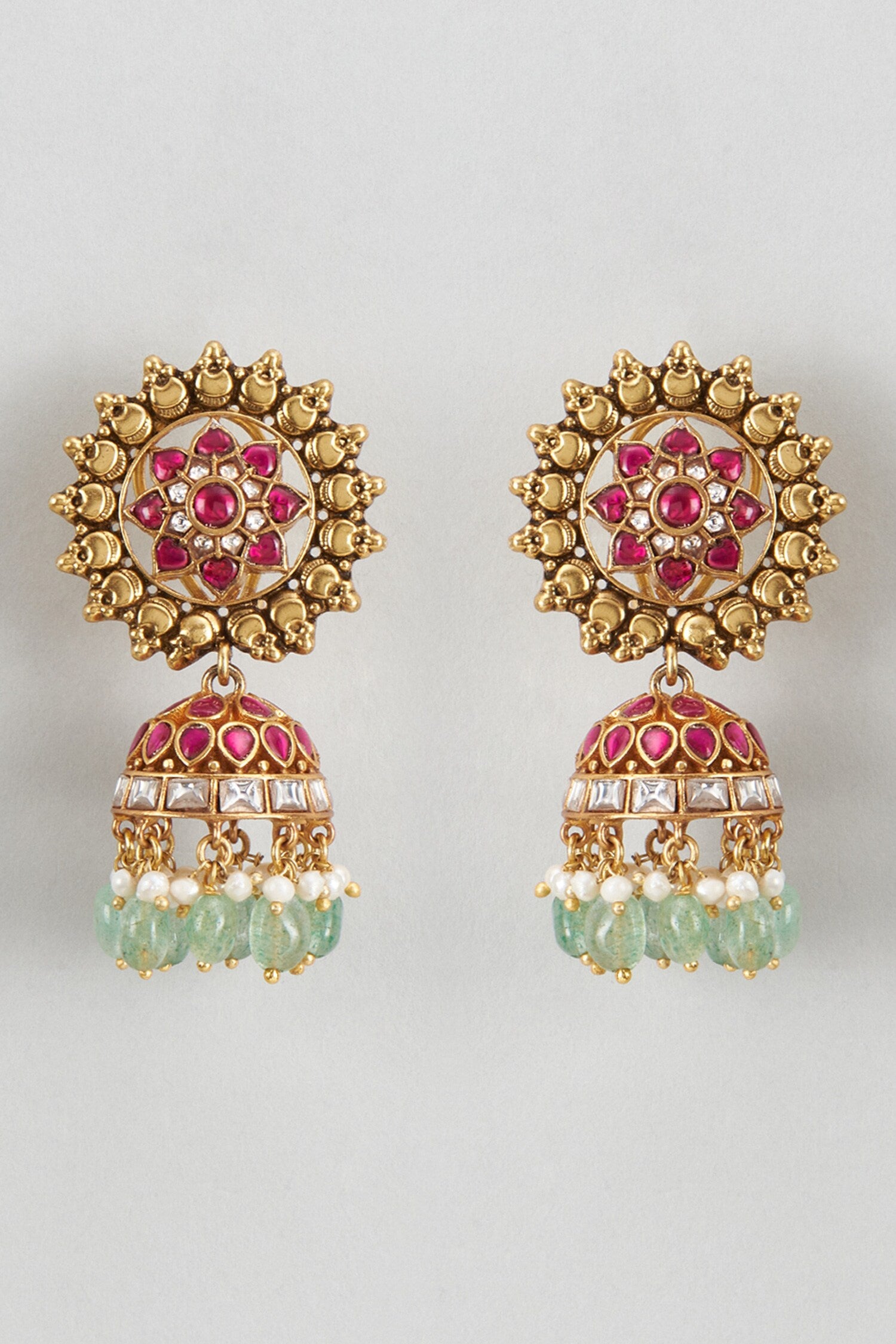 Kundan Stone Embellished Jhumkas 