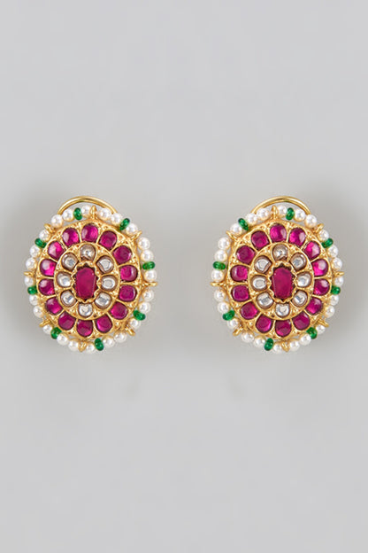 Kundan Carved Studs 