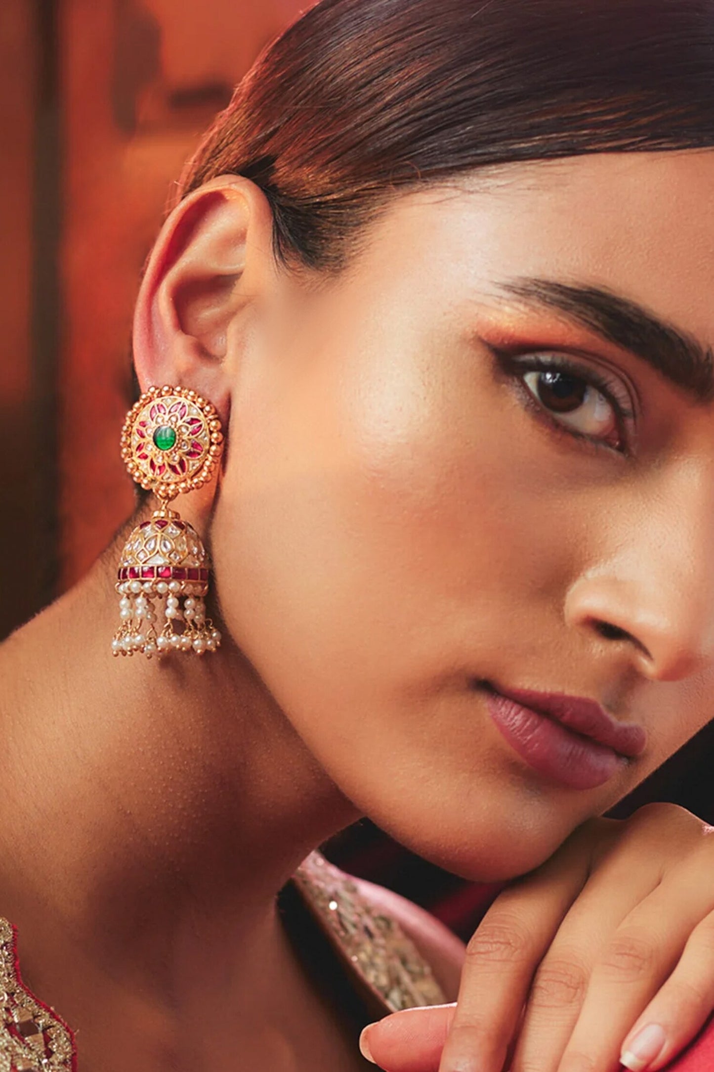 Kundan Embellished Jhumkas 