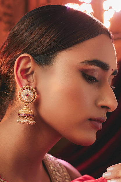Geometric Carved Jhumkas 