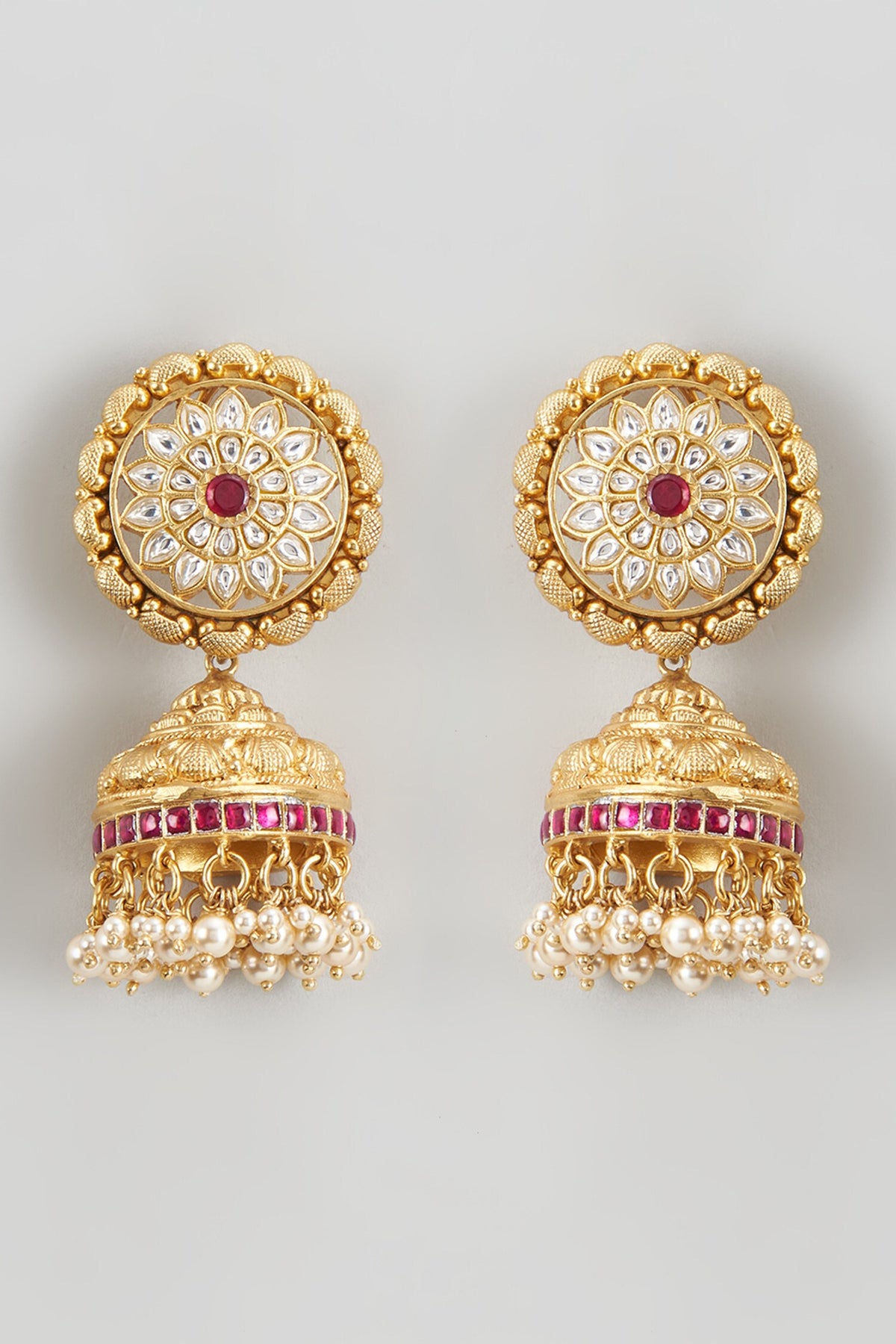 Geometric Carved Jhumkas 