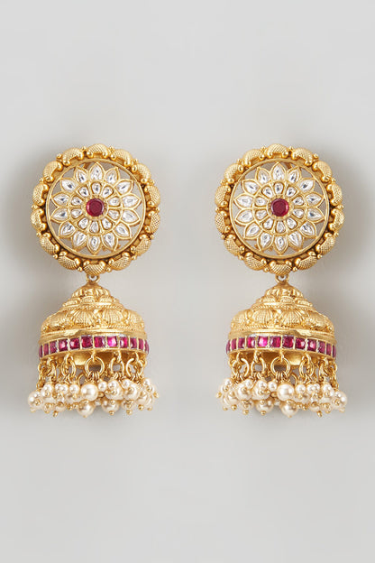 Geometric Carved Jhumkas 