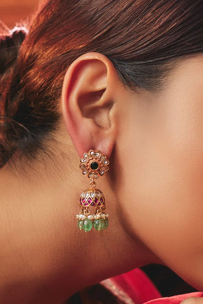 Kundan Studded Jhumkas 
