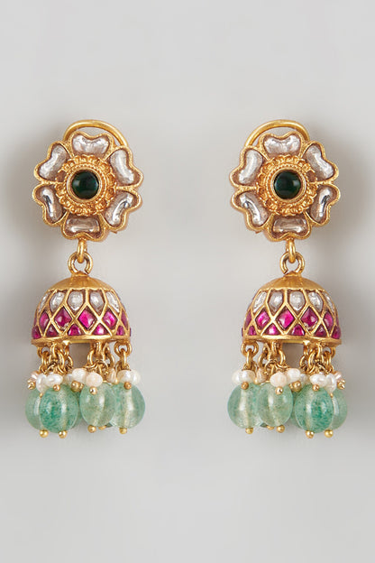 Kundan Studded Jhumkas 