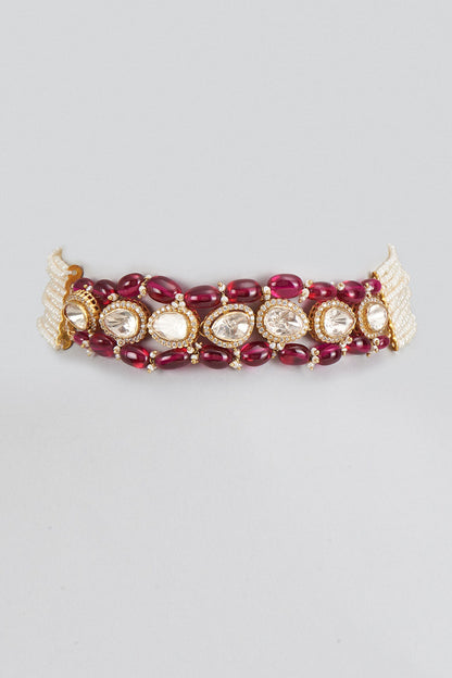 Moissanite Polki Studded Choker 