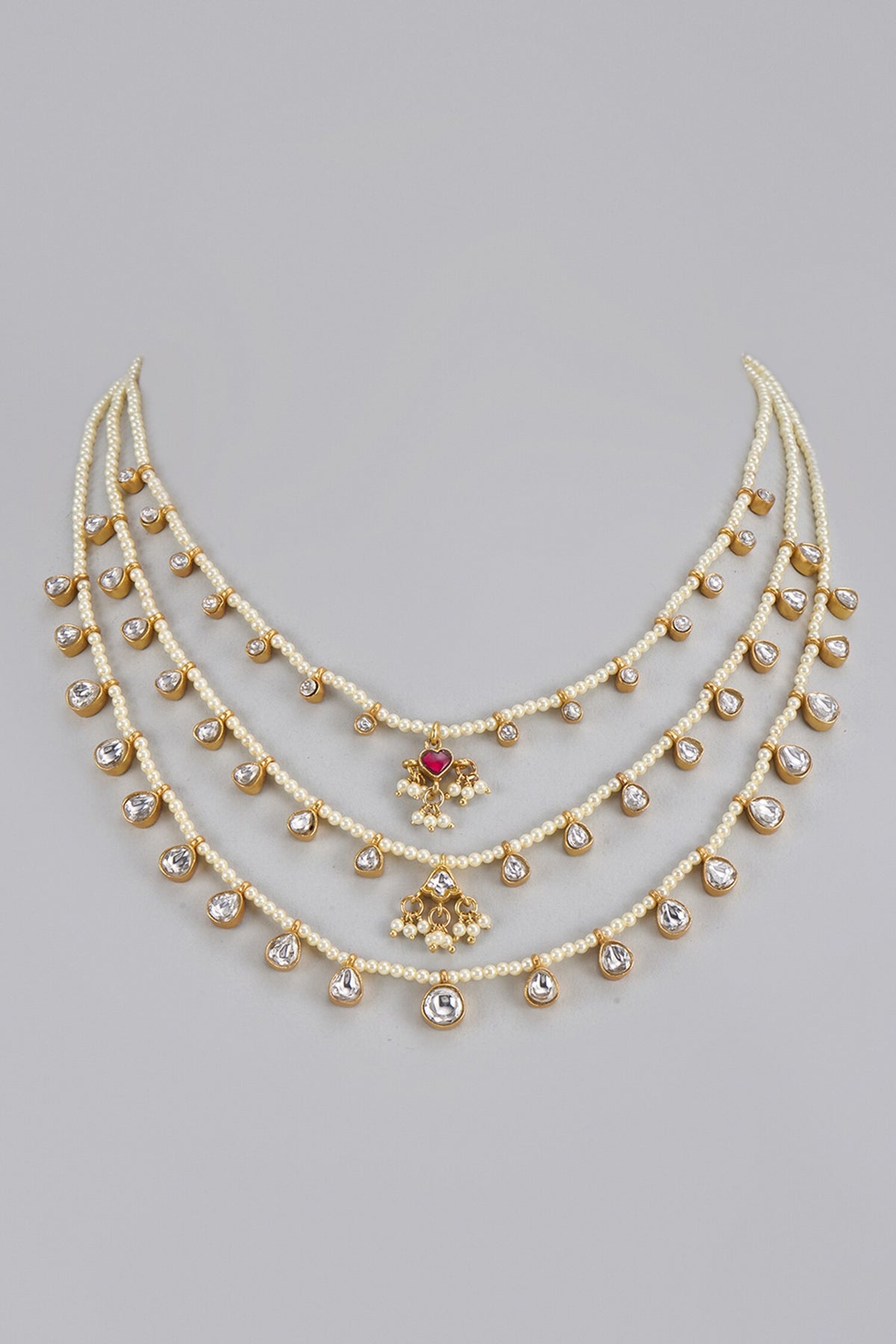 Pearl Embellished Layered Necklace 