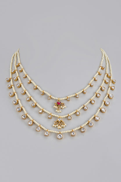 Pearl Embellished Layered Necklace 