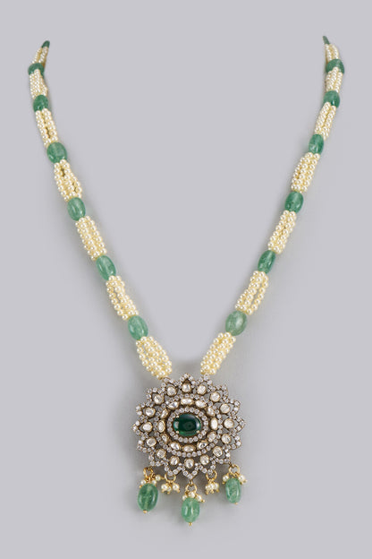 Moissanite & CZ Embellished Pendant Necklace 