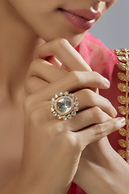 Moissanite Polki Embellished Ring 