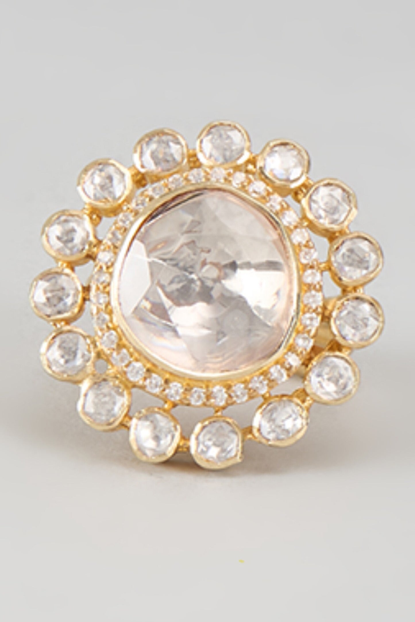 Moissanite Polki Embellished Ring 