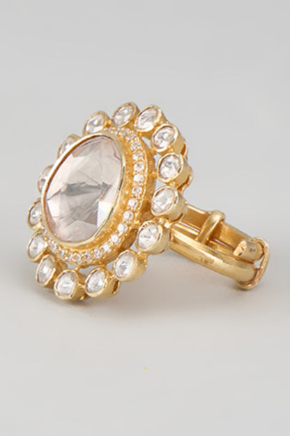 Moissanite Polki Embellished Ring 